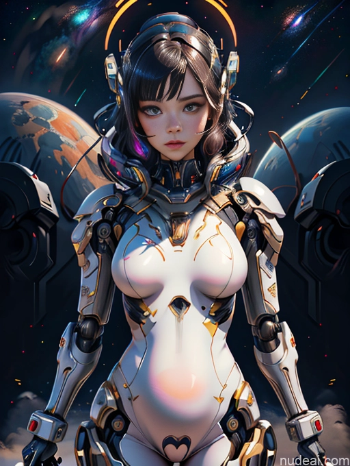 Dark Lighting Reverse Bunny Suit Sci-fi Armor 60s Made Of Fractals Cyborg Pregnant Stargazing 30s