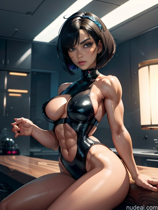 ai nude image of pics of Beautiful Big Ass Big Hips Skinny Abs Perfect Body Afingering Buxomy FairArguementBut 40s Seductive Black Hair Short Hair Dutch Dark Fantasy Dynamic View Futuristic Detailed Perfect Boobs Busty Muscular Thick Woman