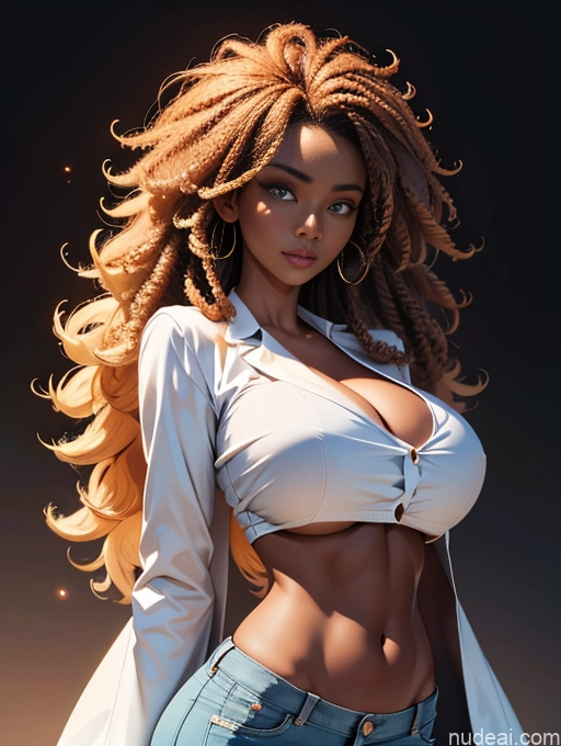 ai nude image of pics of Miss Universe Model Huge Boobs Small Tits Beautiful Big Ass Big Hips Skinny Tall Perfect Body Afingering Buxomy 30s Skin Detail (beta) Dark Lighting Detailed Lab Coat Crop Top Jeans Ginger Curly Hair African Tanned Skin Dark Skin