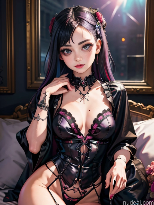 Front View 18 Soft Anime Woman Hentai Lingerie Goth Gals V1