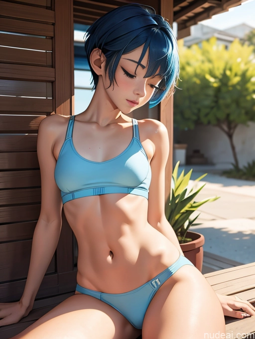 related ai porn images free for Model One Small Tits Small Ass Skinny Short 18 Asian Sleeping Pixie Blue Hair Sports Bra Panties