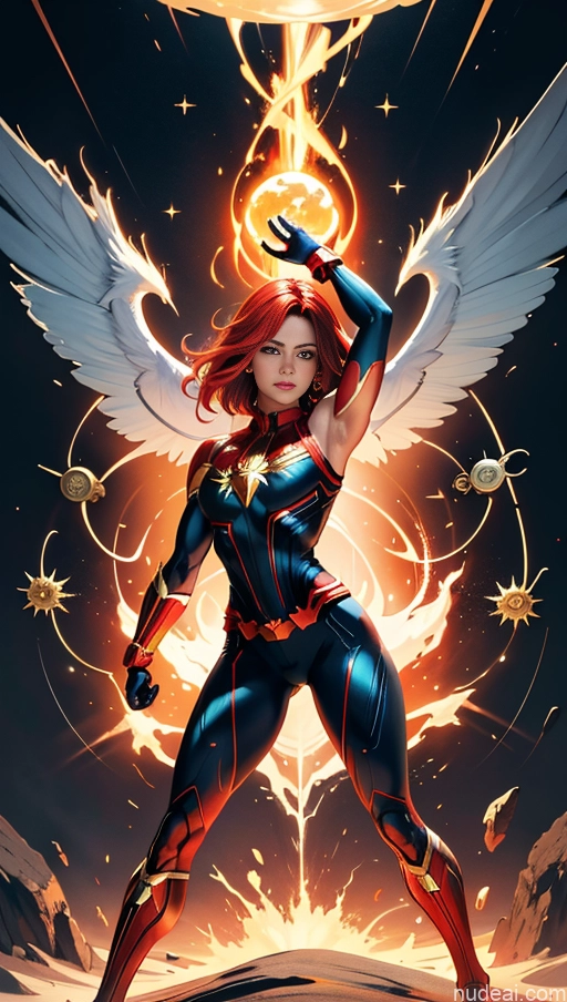 related ai porn images free for Several Busty Muscular Abs Perfect Body Bright Lighting Surrealist Bodybuilder Hell Captain Marvel Powering Up