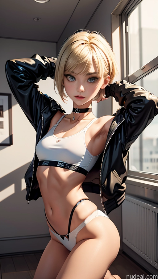 ai nude image of pics of Sorority Small Tits Small Ass Skinny 18 Blonde Pixie Asian Choker Stylish Bomber Panties Sports Bra Long Legs Transparent T-pose