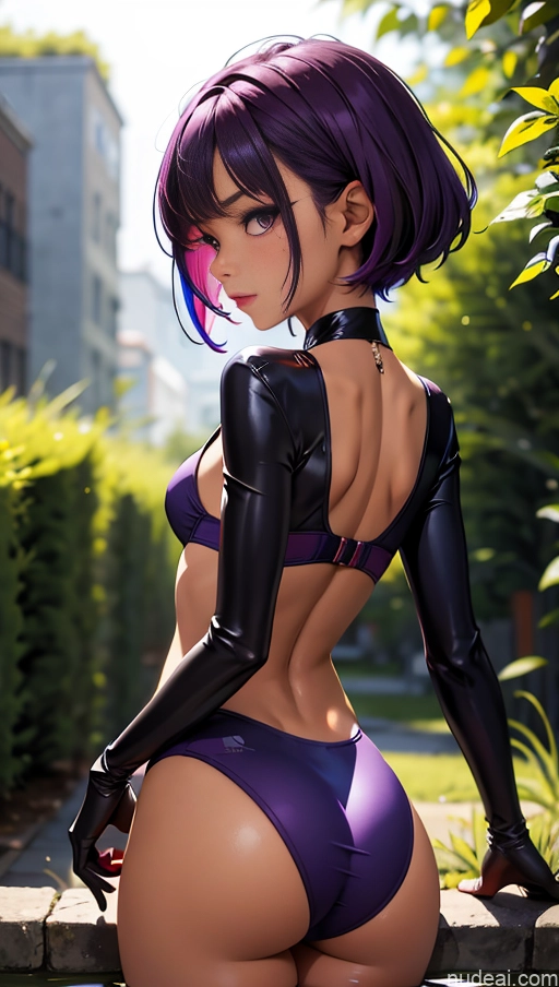 ai nude image of pics of Sorority Small Tits Small Ass Skinny 18 Purple Hair Back View Bending Over Pixie Dark Skin Short Tanned Skin Stylish Asian Vampire