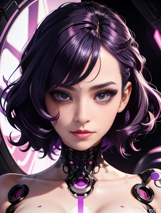 related ai porn images free for Cyberpunk Graphics Curly Hair Of Love Purple Hair