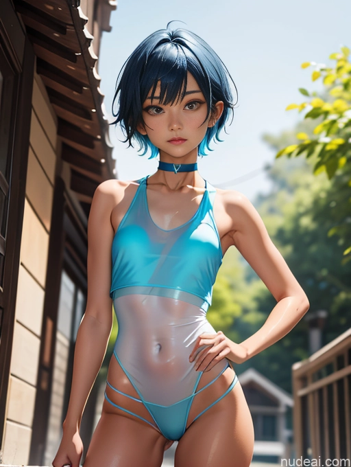 ai nude image of pics of Sorority Asian Tanned Skin Oiled Body Pixie Blue Hair Choker Long Legs Short Beautiful 18 Small Tits Scarf Tank Top Small Ass Transparent Skinny