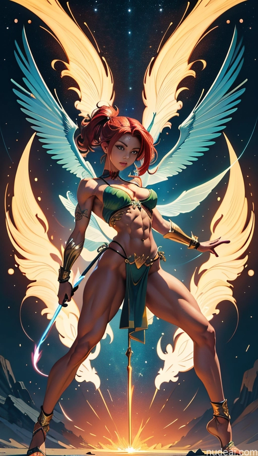 related ai porn images free for Sari Powering Up Surrealist Dynamic View Several Hawkgirl Bodybuilder Busty Muscular Abs