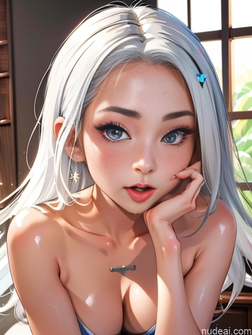 related ai porn images free for Model Beautiful Skinny 18 White Hair Long Hair Japanese Two Kisses Center Opening Cross-Laced Bikini (Swiftsure Style)