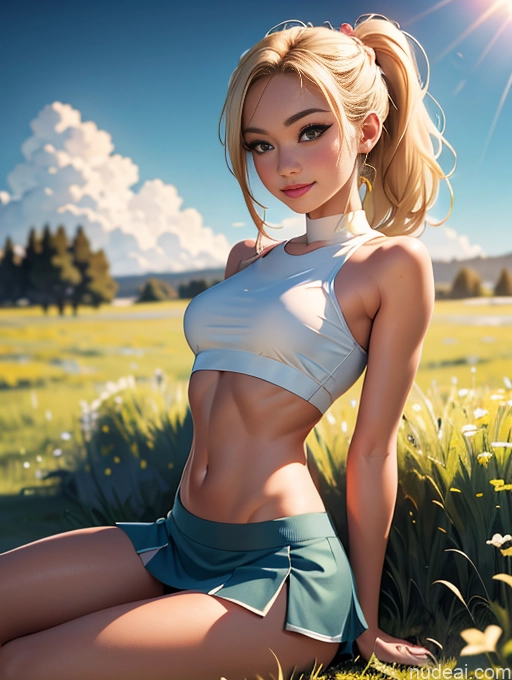 related ai porn images free for Woman One Perfect Body Perfect Boobs Lipstick Big Hips 18 Blonde Ponytail Meadow Serious Happy Bending Over Mini Skirt Crop Top