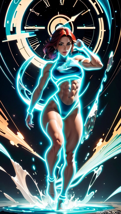 related ai porn images free for Bodybuilder Several Busty Muscular Abs Surrealist Superhero Israel Powering Up Neon Lights Clothes: Blue