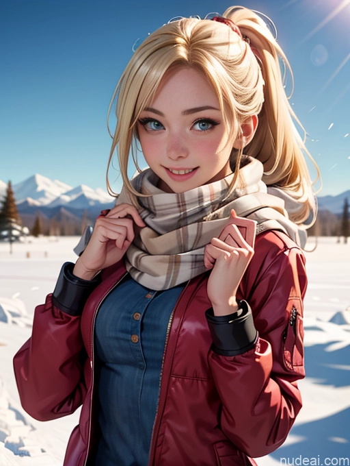 related ai porn images free for Woman One Perfect Boobs Skinny Perfect Body 18 Blonde Happy Snow Scarf Ponytail Working Out Jeans Jacket