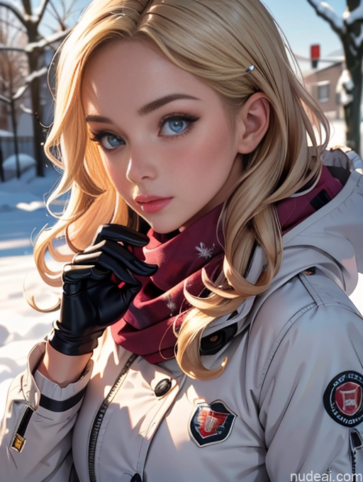 related ai porn images free for Woman One Perfect Boobs Beautiful Lipstick Perfect Body Skinny 18 Pouting Lips Blonde Curly Hair Working Out Snow Gloves Scarf Parka