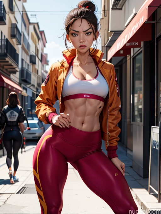 related ai porn images free for Athlete One Tanned Skin Tall Long Legs Big Hips Abs Muscular Beautiful Busty 20s Angry Brunette Hair Bun Spanish Crisp Anime Street Front View Working Out Jacket Sports Bra Yoga Pants