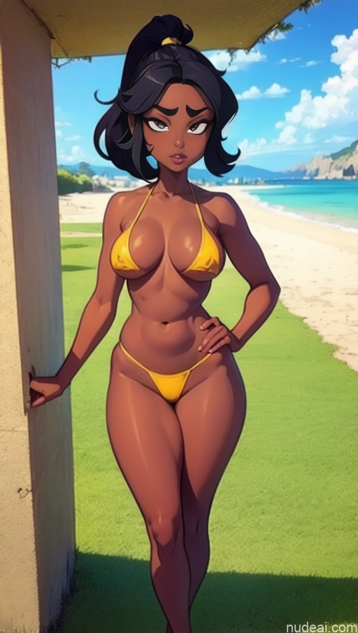 related ai porn images free for Woman One Front View Crisp Anime Serious Ponytail Beach Bikini Small Ass Small Tits Dark Skin 20s Black Hair African Short Perfect Boobs Sunglasses Muscular