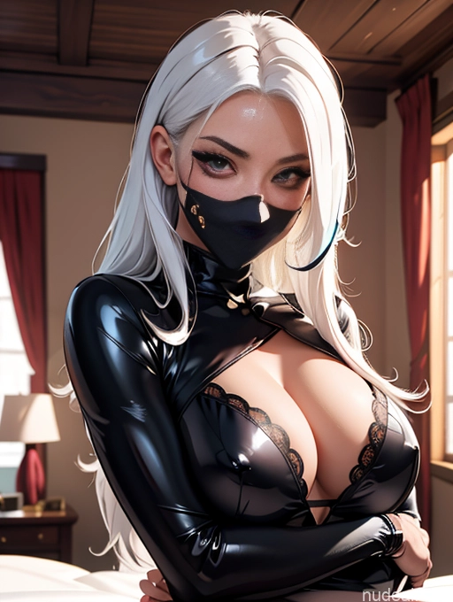 related ai porn images free for Bedroom Busty Long Hair White Hair Seductive Sunglasses Face Mask Ninja