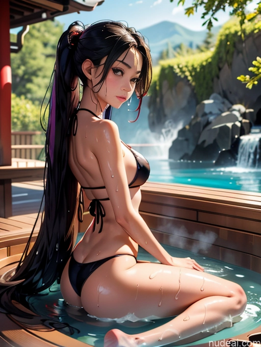 related ai porn images free for Model Two Beautiful Skinny 18 Black Hair Long Hair Japanese Hot Tub Bikini Side View