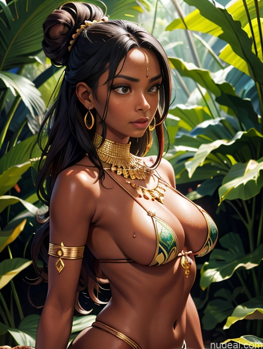 related ai porn images free for Jungle African Hair Bun Serious Black Hair Big Hips Thick Perfect Boobs Tanned Skin Dark Skin Oiled Body Detailed Gold Jewelry Tunic Tribal Traditional