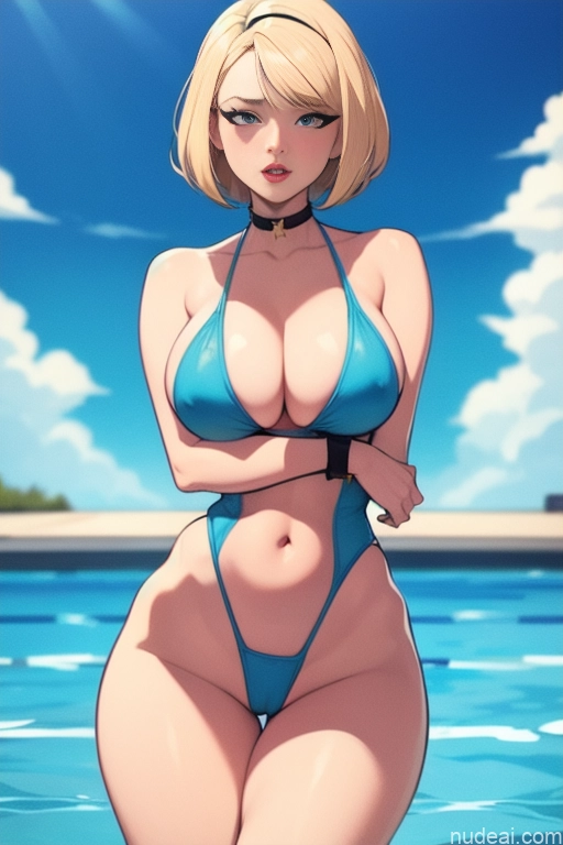 related ai porn images free for Lingerie Model Busty Perfect Boobs Beautiful Small Ass Thick Big Hips Long Legs Tall Perfect Body Fairer Skin 20s Serious Blonde Bobcut German Choker Transparent Pool One Piece Swimsuit