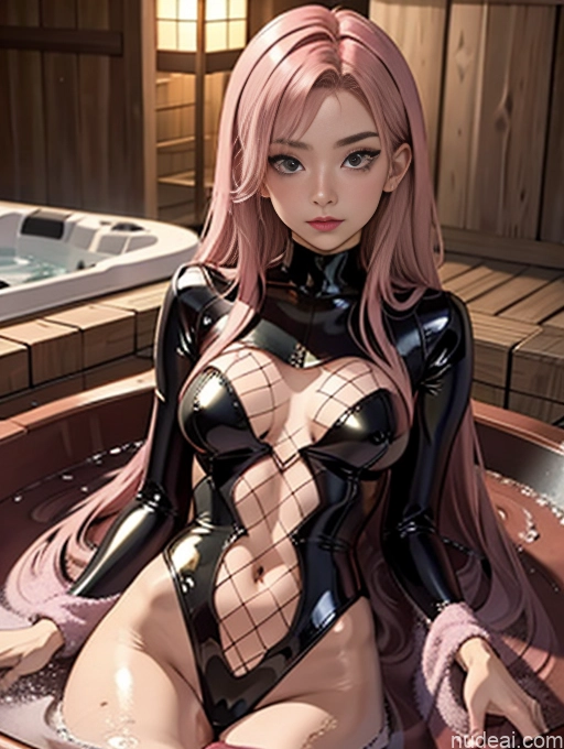 related ai porn images free for Model One Beautiful Skinny 18 Pink Hair Long Hair Japanese Hot Tub Fishnet Reverse Bunnysuit